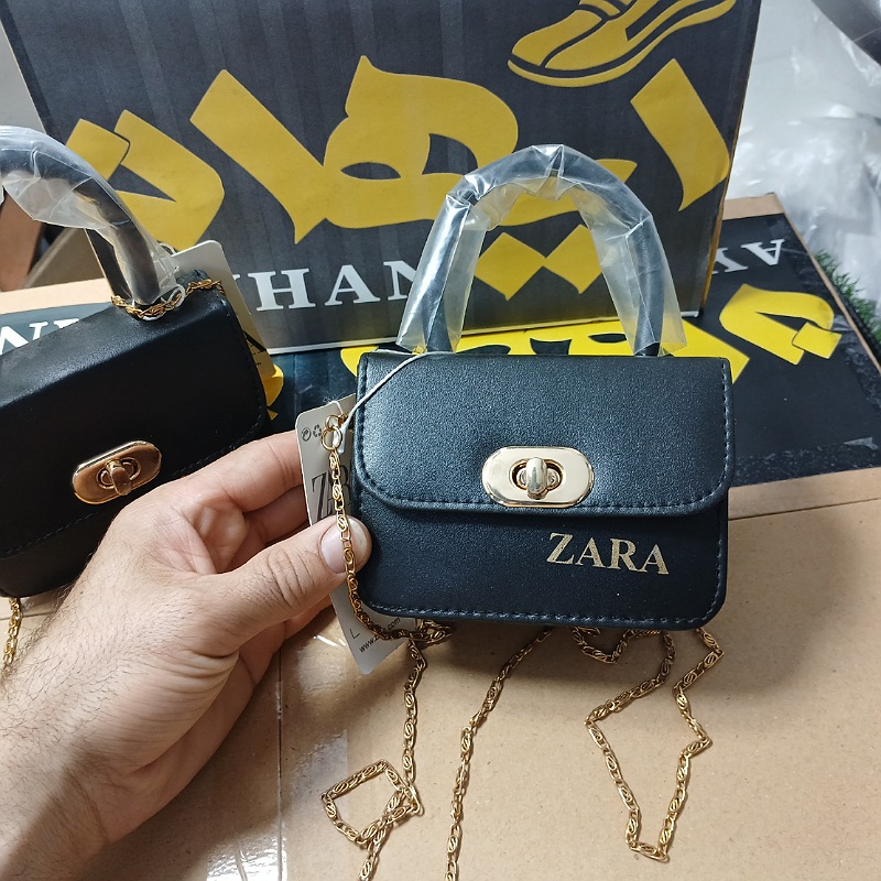 کیف زنانه دخترانه مدل زارا zara پاسپورتی مشکی کد ۱۵۶