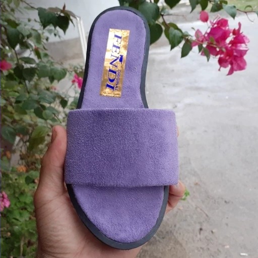 دمپایی زنانه مدل فندی fendi رنگ یاسی کد ۲۵۱